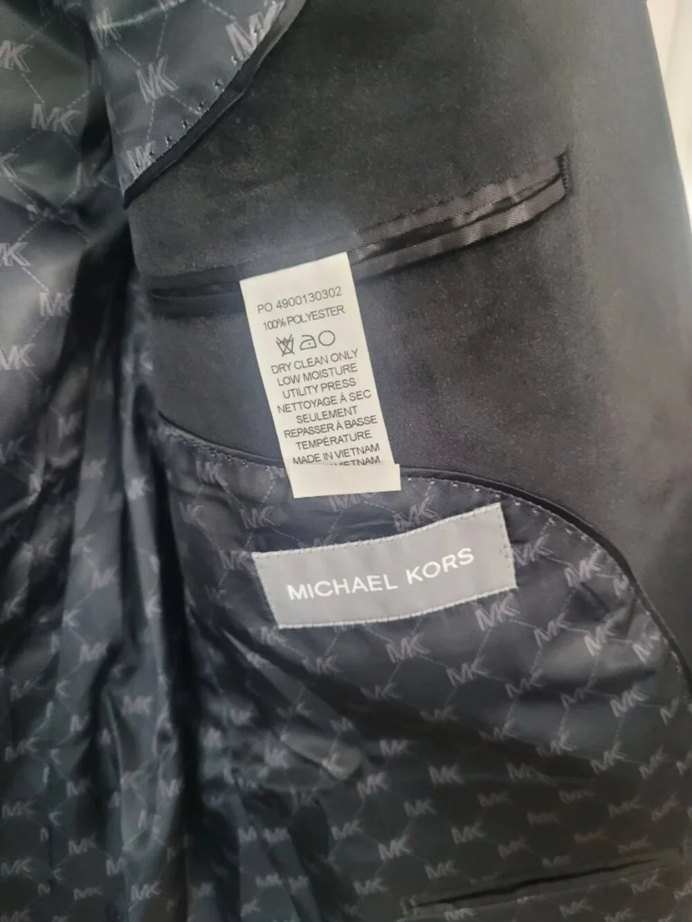 NWT Michael Kors Men's Classic Fit Black Velvet Sport Coat Blazer Black 42R - Picture 7 of 7